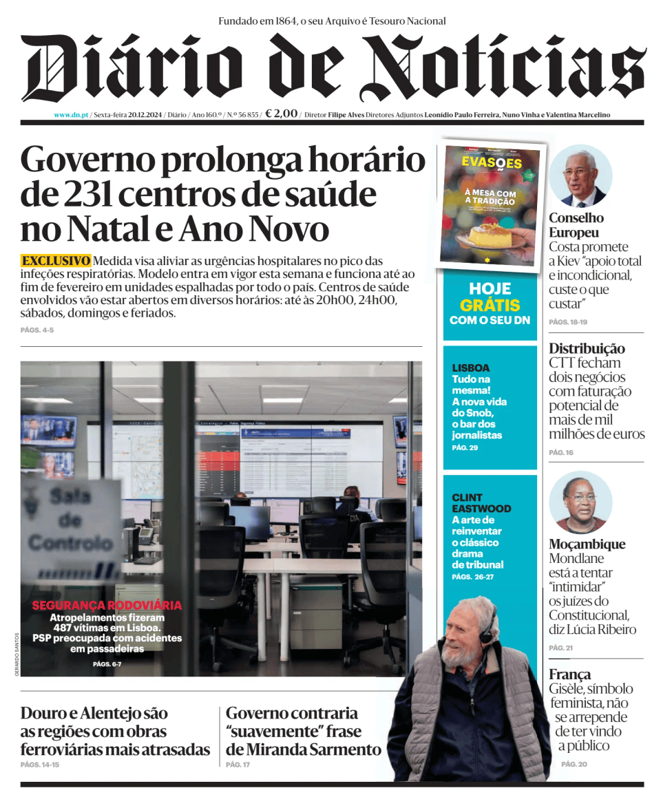 Prima-pagina-Diario de Noticias-edizione-di-oggi-20241220